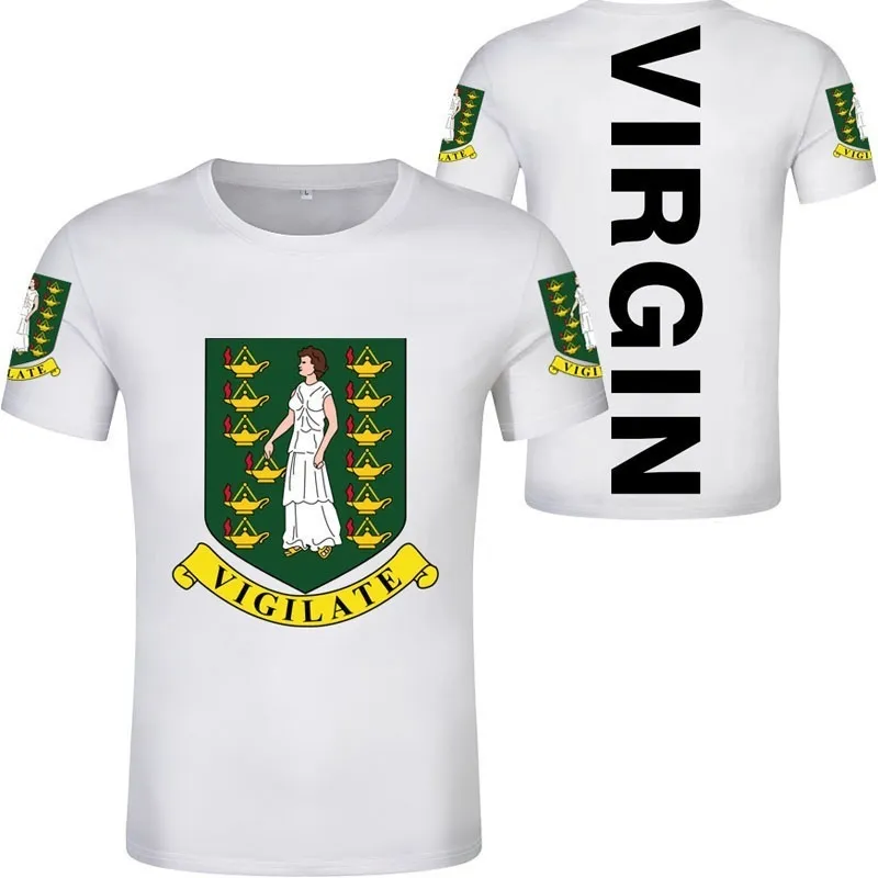T-shirt des îles vierges britanniques, drapeau noir, vêtements d'université, bricolage, maillot personnalisé, décontracté, court, 220615