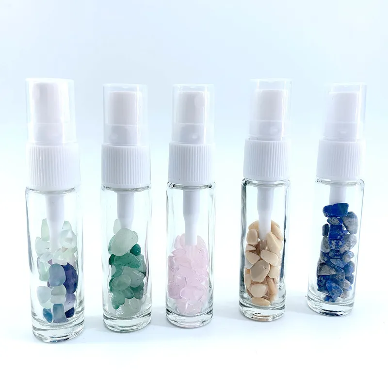 Edelsteen Natuurlijke Quartz Mist Spray Fles 10 Ml Verstuiver voor Parfum Toner Essentiële Olie Cosmetische Verpakkingen 10 stks/partij P320