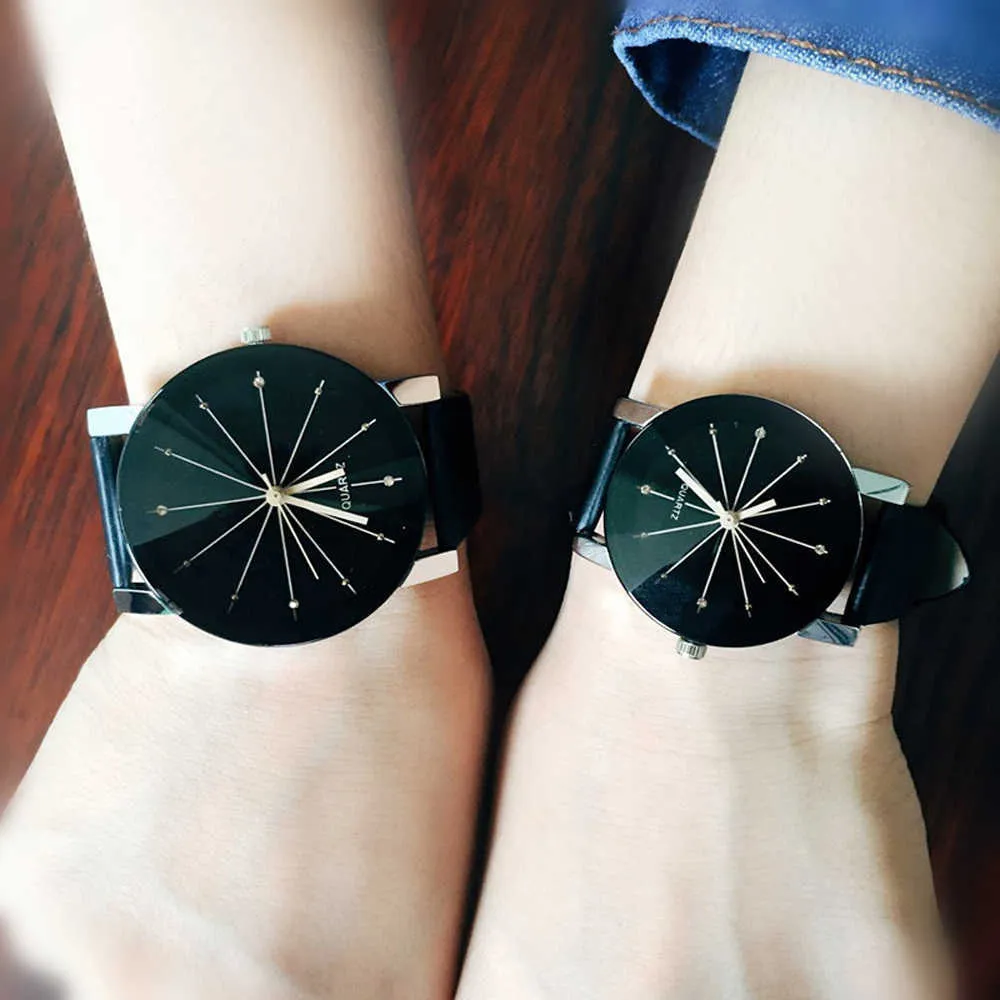 Top Style Fashion Women's Luxury Leather Band Analog Quartz Wristwatch Ladies Watch Women Wristwatch Black Clock