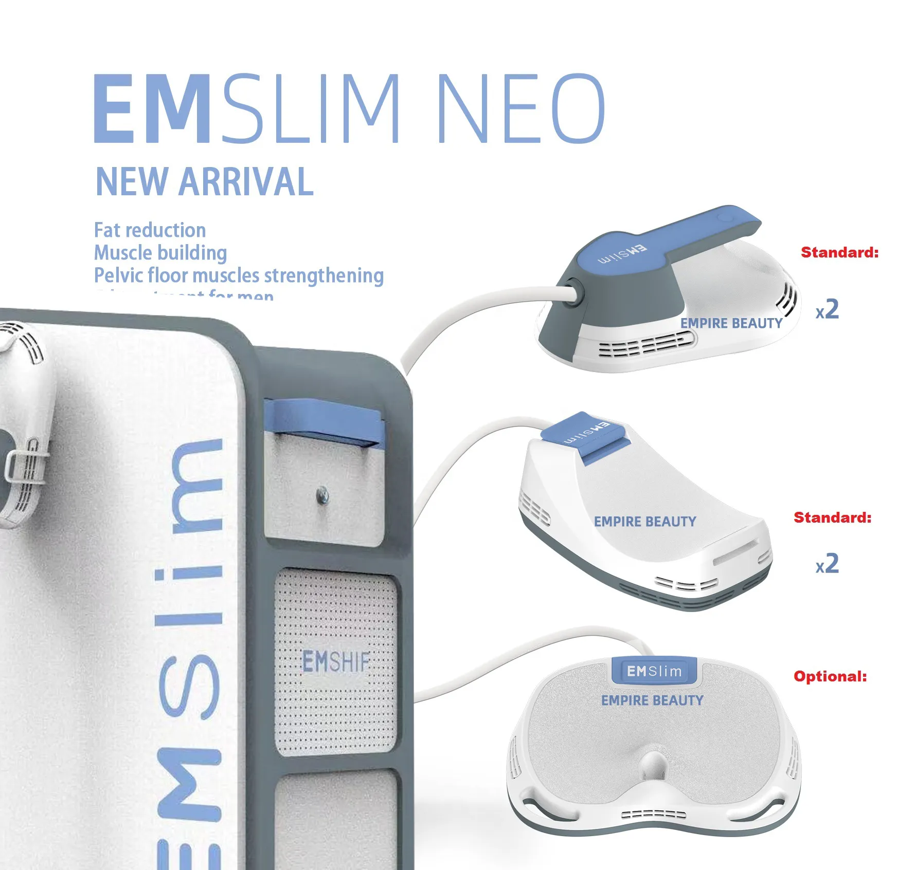 EMSLIM 4 핸들 RF 네오 Emslim RF FEMS 바디 슬림 큐핑 휴대용 Emslim 근육 자극기 기계 4 Novasculpt