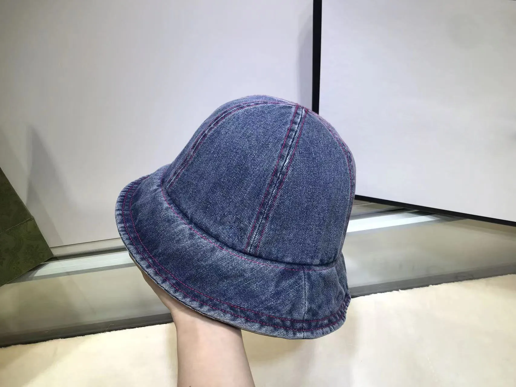 Шляпы со скупыми полями, женские ведра, дизайнерская мужская модная джинсовая однотонная металлическая шляпа268J