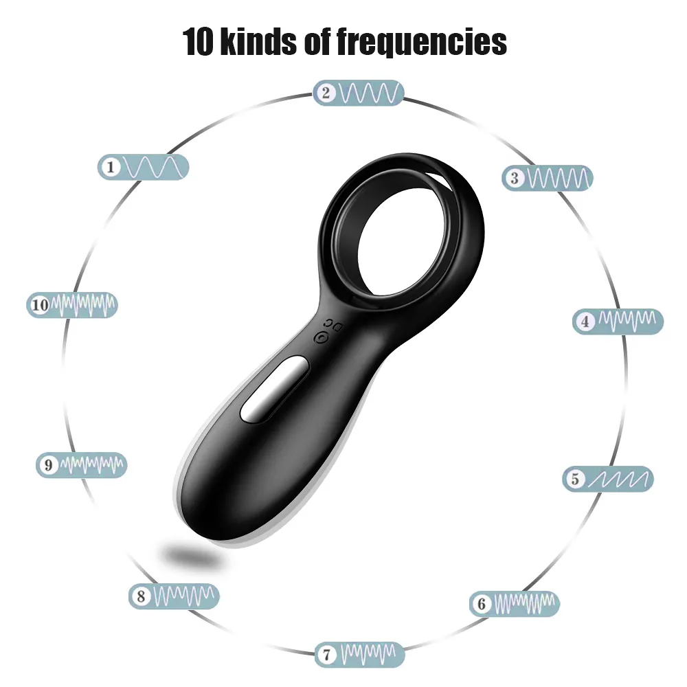 USB -Ladung 10 -Modus Vibration Penisring mit Hoden Männer länger dauerhafte Erektion Doppelhahn Klitorisevibrator für Paare