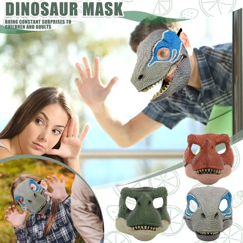 Party Masks Dinosaur World Mask With Opening Jaw Tyrannosaurus Rex Halloween Cos 220823