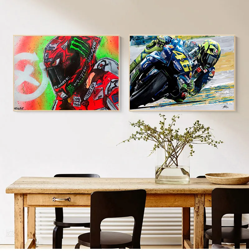 Impresiones al óleo abstractas, póster de motocicleta, pintura en lienzo, Cuadros, cuadro de arte de pared para sala de estar, decoración del hogar