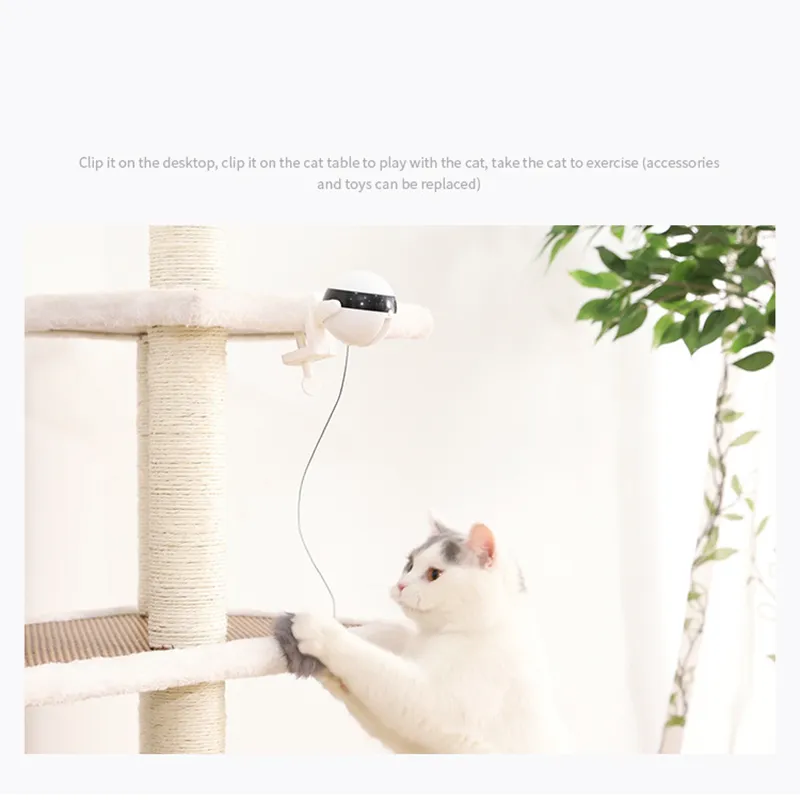 Jouet de chat électrique drôle chat Teaser balle jouet levage automatique ressort tige Yo-Yo balle de levage interactif Puzzle Smart Pet jouets 220510