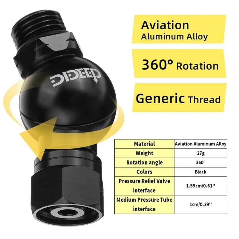 -Dideep Global Universal 360 Derece 2. Aşamalı Tüplü Dalış Regülatör Konnektörü Dalış Aksesuarları 220622 için