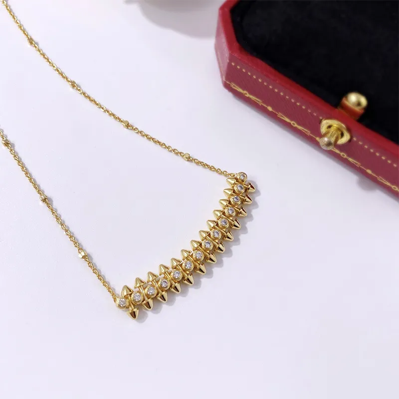 Nuovo Arrivo Fashion Bellissimo cristallo unghie donne Vite gioielli con torta grande clavicola clavicl Silver Necken Chain Womens Gift203D