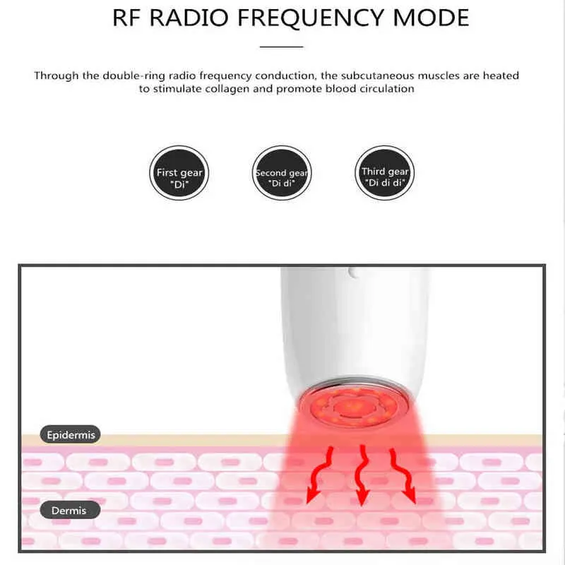 Máquina Faial de RadioFrecuencia para estiramiento la Piel, Masajeador Antienvejemuiento, Máquina cuidado 220512