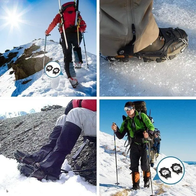 أحذية الأشرفة 19 المسامير الجليد الثلج القابض التخييم المضادة للانزلاق تسلق حماية للمشي الركض المشي لمسافات طويلة على و 220401