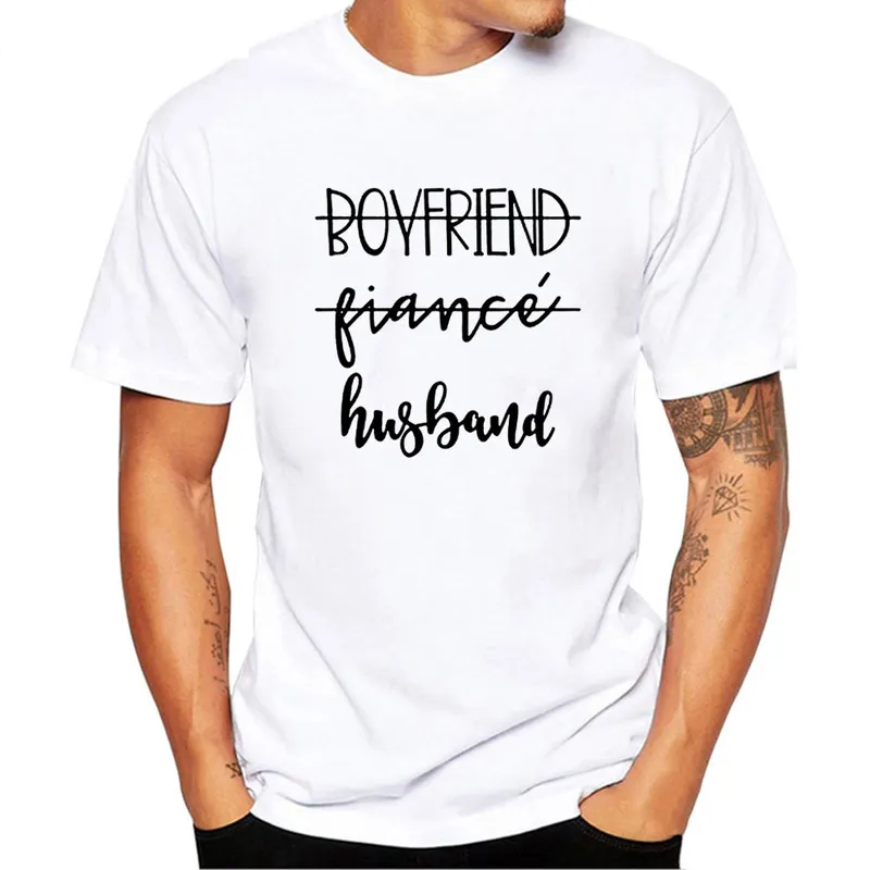 Petit ami fiancé mari TShirt futur Mr White Tee fiancé chemise Bachelorette Party Tops à la mode décontracté Tshirt fiançailles cadeau 220526