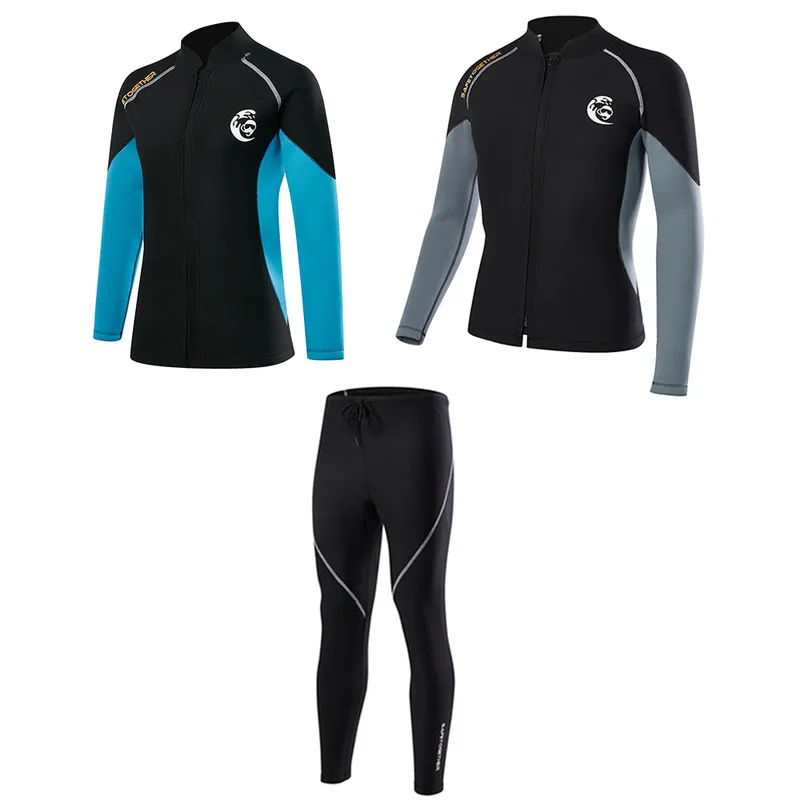 2mm Neoprene Wetsuit män kvinnor dykjacka långärmad snorkling kappa manlig surfing vinterjacka fiske termisk badkläder 220532847092