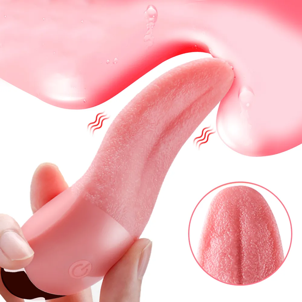 여성용 Clitoral 및 G-spot 진동기 혀 핥는 섹스 토이 10 속도 질 마사지 음핵 자극기 성인 제품