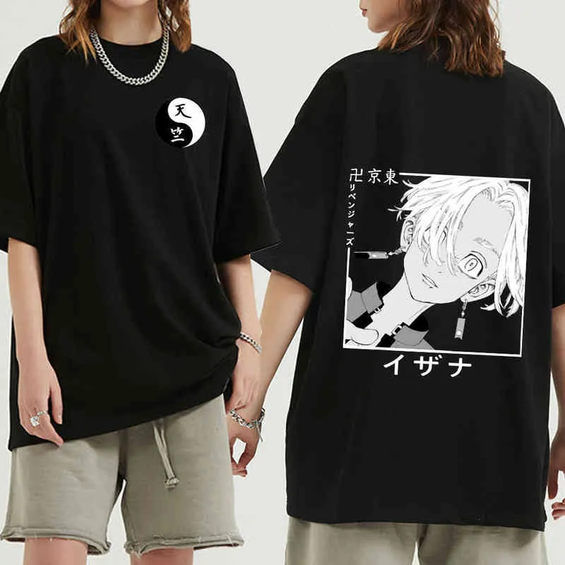 Hommes Femmes T-shirt Tops Tokyo Revengers T-shirt Kurokawa Izana T-shirt Anime Manga T-shirt Vêtements Coton Surdimensionné Tops G220512