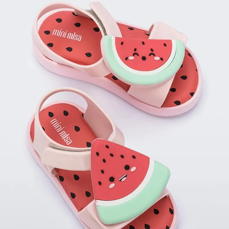 Mini MLSA Buty dla dzieci Melflex Watermelon Straberry Pin Avocado Princess Baby Girl Sandals Beach Shoe 220607