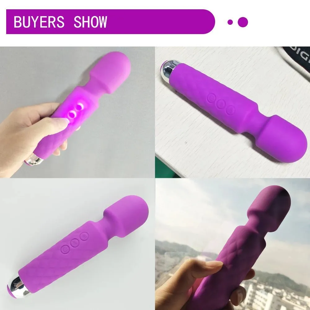 남자 nuo 조절성 속도 빅 av 진동기 마술 지팡이 마사지 음핵 자극기 여자를위한 섹시한 장난감 USB 충전 제품