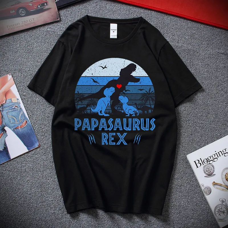 Papasaurus Rex chemise papa père dinosaure Trex t-shirt fête des pères unisexe XS2XL surdimensionné t-shirt rétro t-shirt 220704