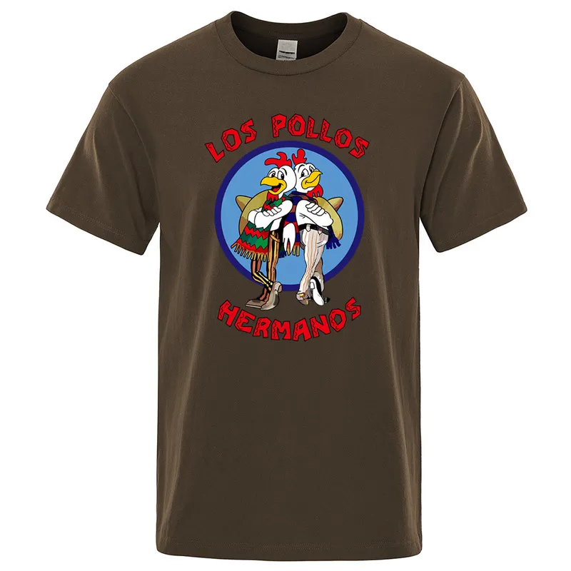 Herrmode Tshirts Summer Los Pollos Hermanos Tshirt Men Chicken Brothers Short Sleeve Tshirt Hipster Tops 220610