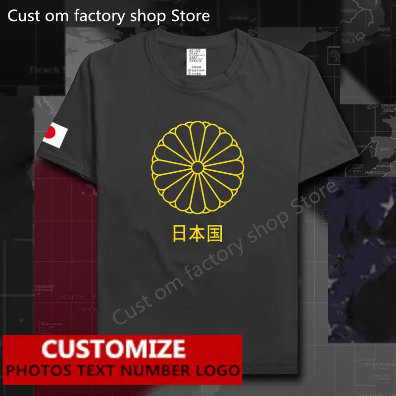 Japan T-Shirt Free Custom Jersey DIY Name Nummer 100 Baumwolle T-Shirts JPN Japanisches Country Streetwear T-Shirt 220620