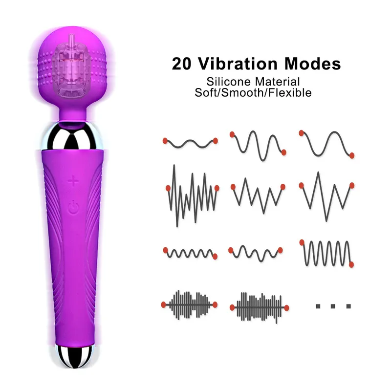 무선 Dildos AV 진동기 여성용 음핵 자극기 USB 충전식 마사기 섹스 장난감 근육 성인 220317