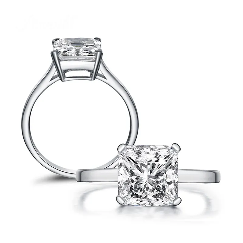 Classico 100 925 Sterling Silver Silver Square Create Diamond Anelli Diamanti Engagement Gioielli di lusso interi 2207283244477