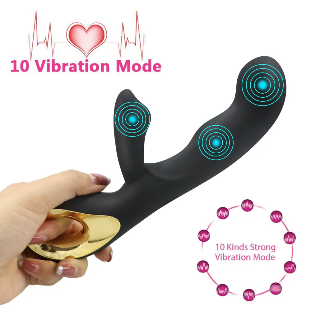 Vetiry Rabbit Vibrator G Spot Dual Vibration Dildo Женская влагалище Massager Sexy Toys for Women Silicone Waterpronation