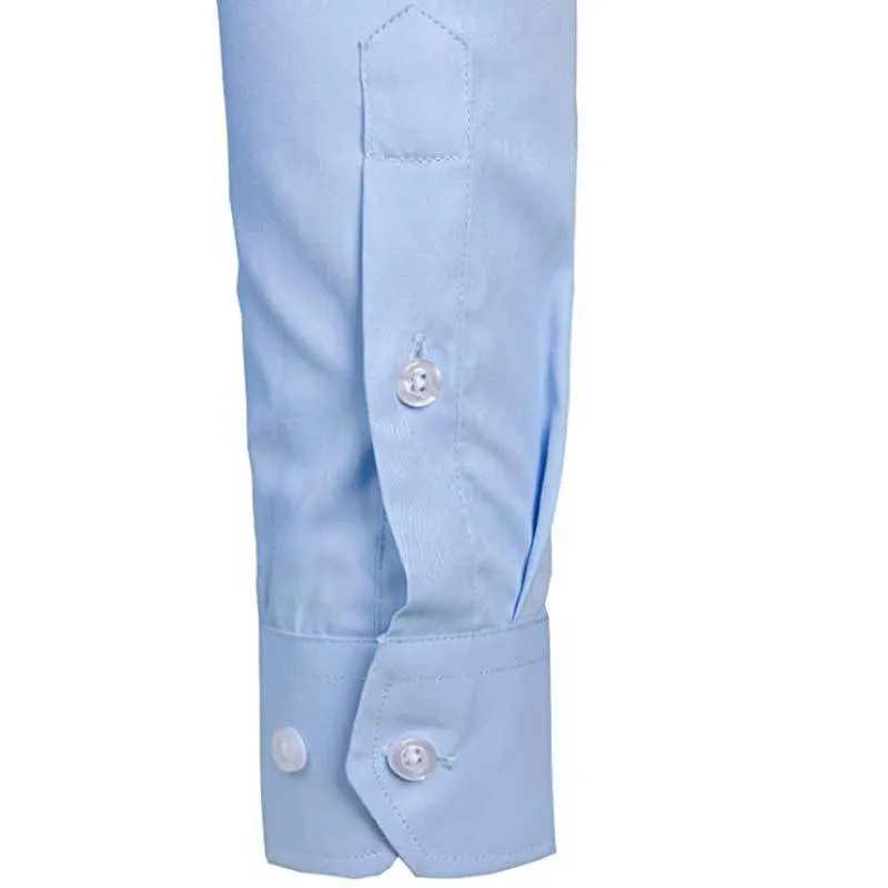 Camisas de vestir de calidad superior para hombres Camisa de manga larga ajustada a la moda Hombres Negro Blanco Camisa formal con botones Chemise Homme 220812