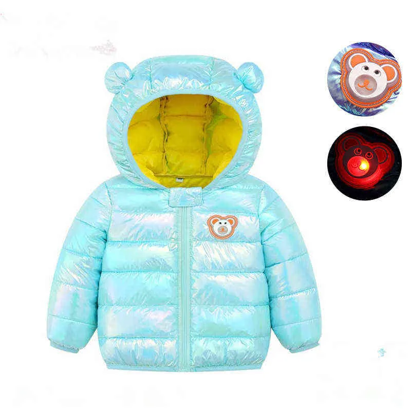 2021 New Boys And Girls 'Down Boys And Girls' Warm Jacket 0-6 Year Old Jacket Hooded Down Jacket Children Candy Color Warm Yes J220718