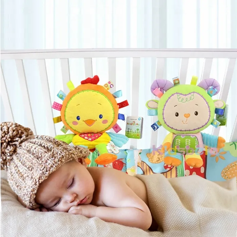 8 Styles Baby Toys 0-12 Months Appease Ring Bell Soft Plush Educational Infant Kids Rattles Mobiles Squeaky Sound Toy 220428