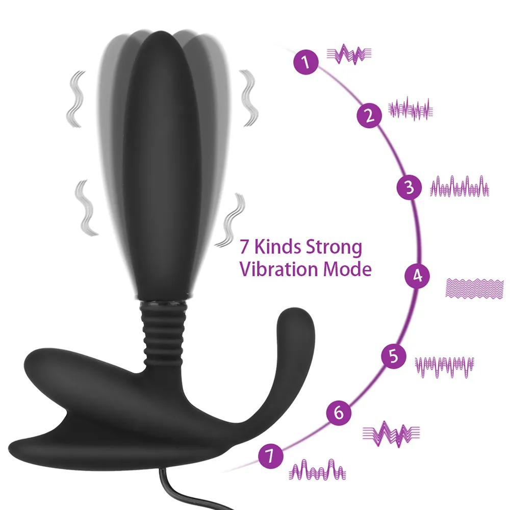 Zdalny Controrl 7 Częstotliwość Mężczyzna prostaty Seksowne zabawki dla Man Butt Wtych Anal Vibrator Cliteris stymulator