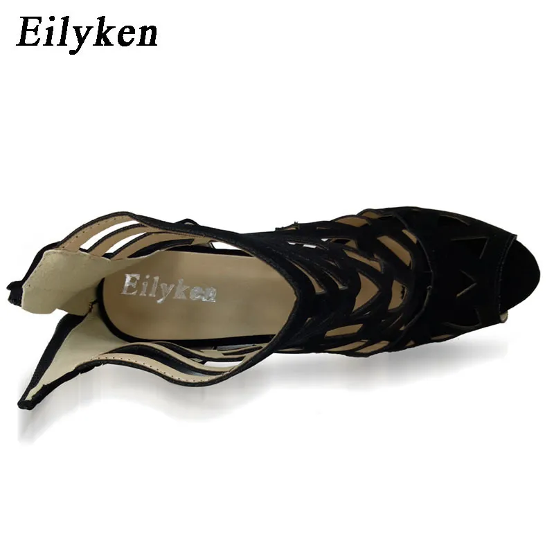 Eilyken 여름 여성 샌들 펌프 파티 신발 플랫폼 웨딩 스틸 레토 발 뒤꿈치 오픈 발가락 하이힐 드레스 블랙 220328