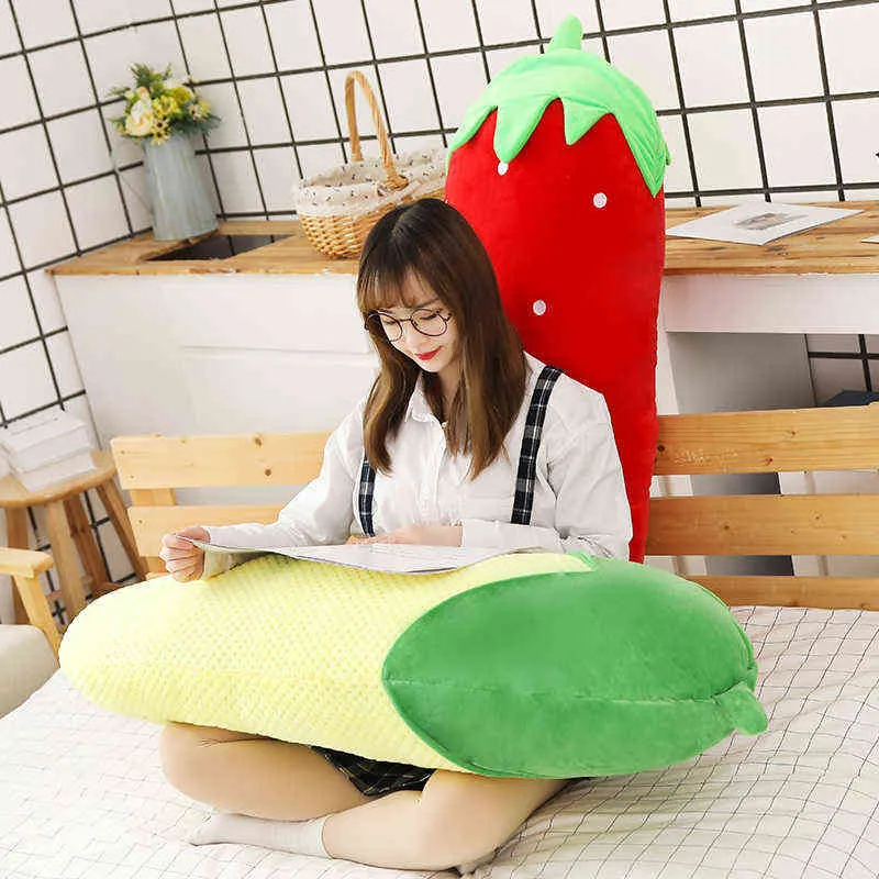 長いぬいぐるみ野菜植物ジャイアント抱擁眠っている脚枕赤いストロベリーパイナップルサボテンコーンニンジンCM J220704