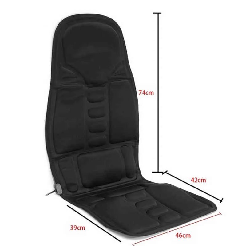 Multifunktionell bilstol Kroppsmassage Värmematta Seat Cover Cushion Neck smärta LUMBAR Support Pad Back Massager H220428260M