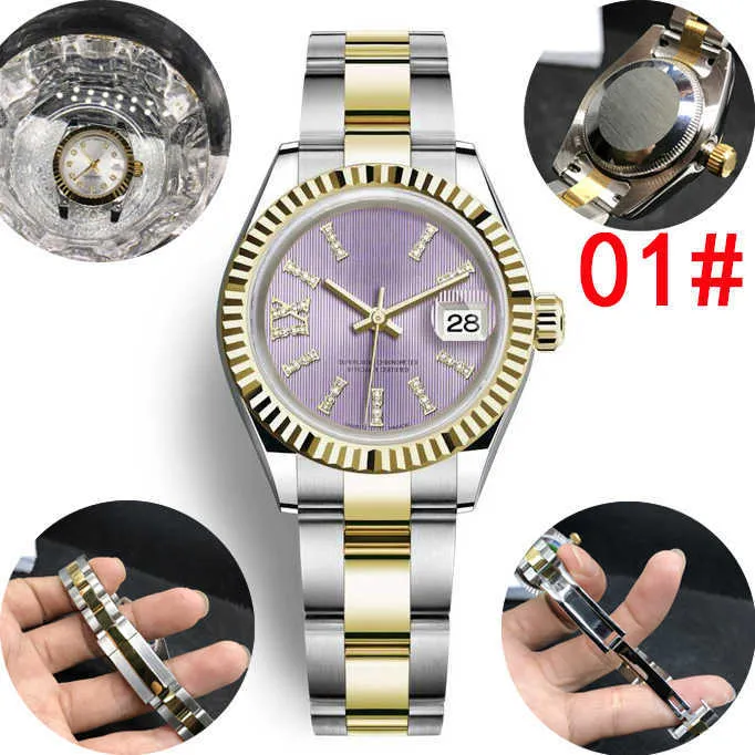 Montre femme 26mm bracelet en or rose montres automatiques mécaniques barre verticale texturée montre habillée pour femme entièrement en acier inoxydable wate277c