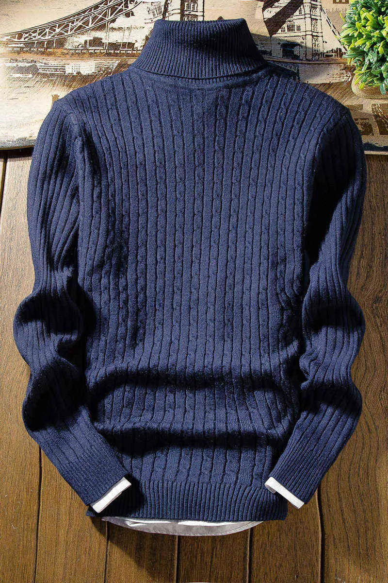 Autumn e Winter Men Sweater Slim Casual Juventude Simples Pure Knitting Basic Men Sweater Men Korean L220730