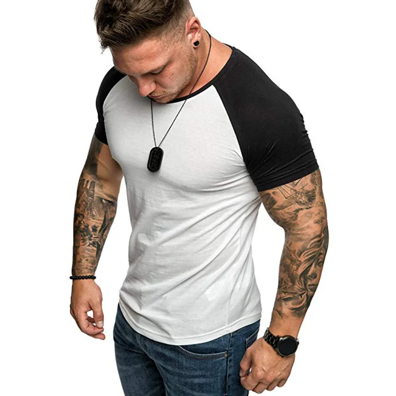 Couleur unie à manches courtes t-shirts hommes été de haute qualité raglan t-shirt mode hip hop top t-shirts style simple chemise blanche 220704