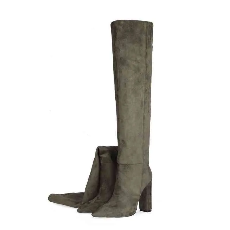 Boots Super Soft Suede Knee Length Sleeve Stacking Can Be Added to a Single Lining 220722