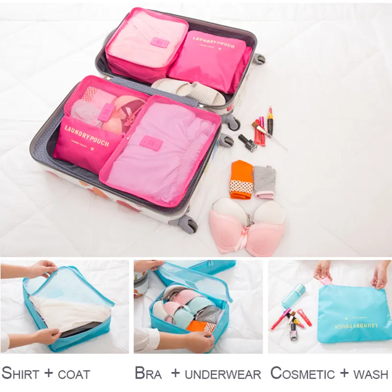set Unisex Travel Storage Bag For Clothes Tidy Underwear Shoes Wardrobe Luggage Pouch Travel Organizer Packing Cube Package 220526