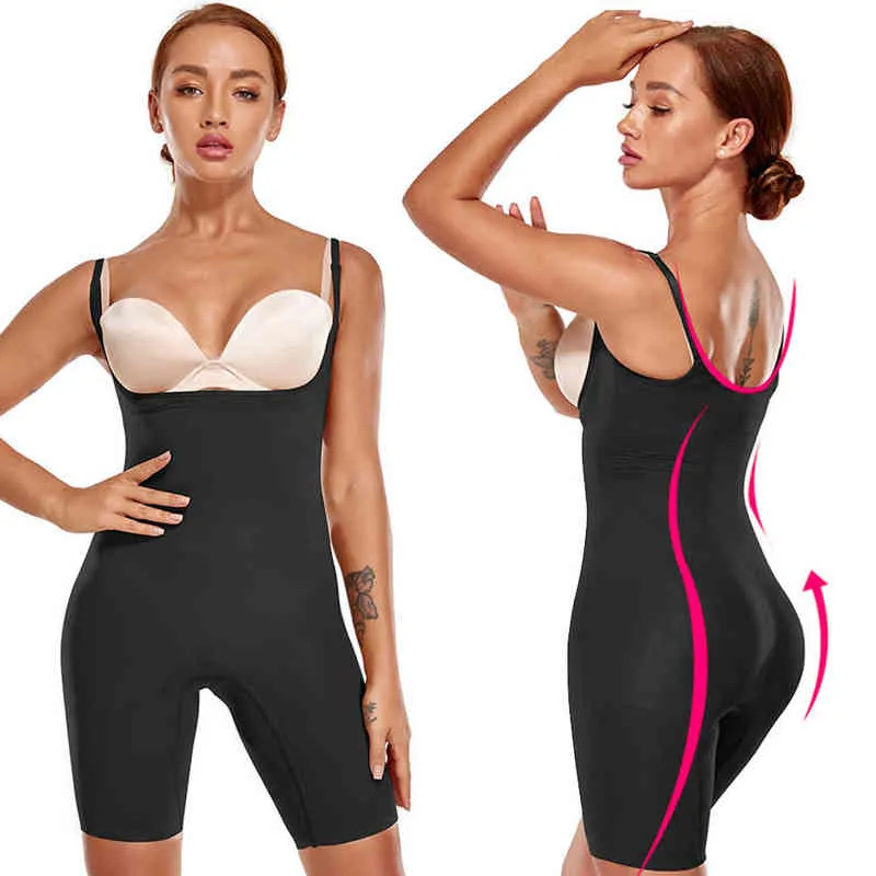 İnce Vücut Şakacı Kesintisiz Kadınlar Bodysuit Zayıflama Bel Eğitmeni Shapewear Butt Kaldırıcı Göğüs Geliştiren Tam Kayma Gladyatör Ayakkabı Yedek L220802