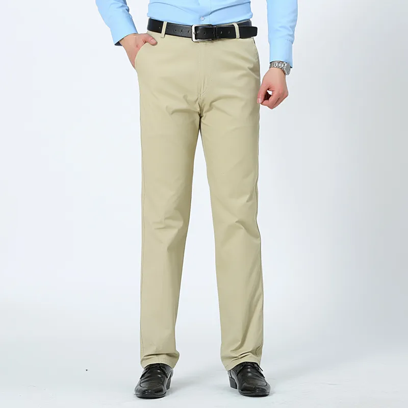 MRMT MENS 100% katoen hoge taille rechte mannen broek slaken losse broek voor mannelijke casual broek man pant 220705