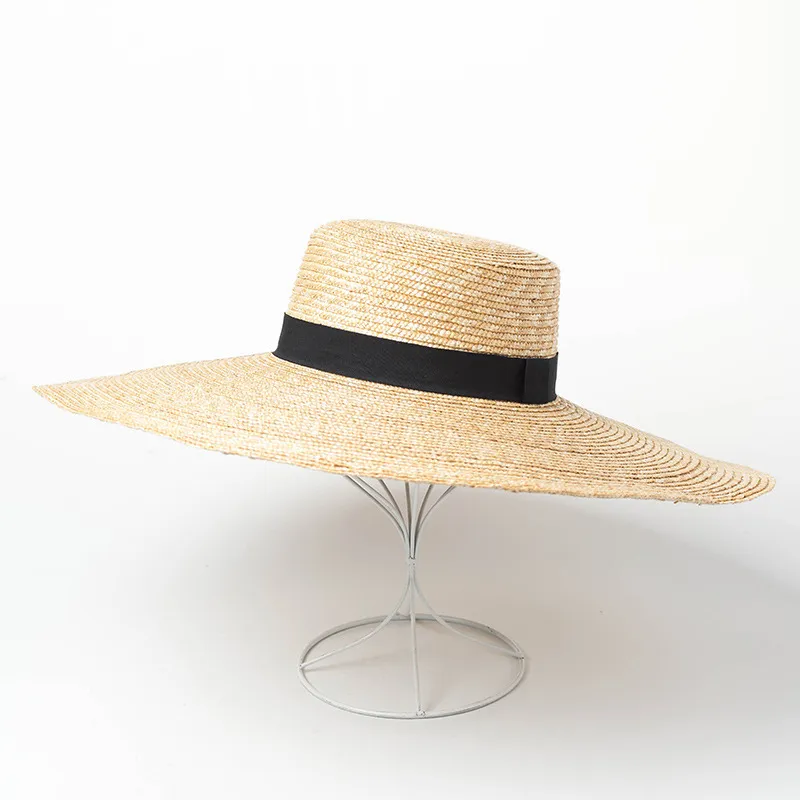 Kadınlar için büyük ağzına kadar hasır şapkalar yaz büyük boy plaj şapkası UV koruma güneş şapkası toptan 220506