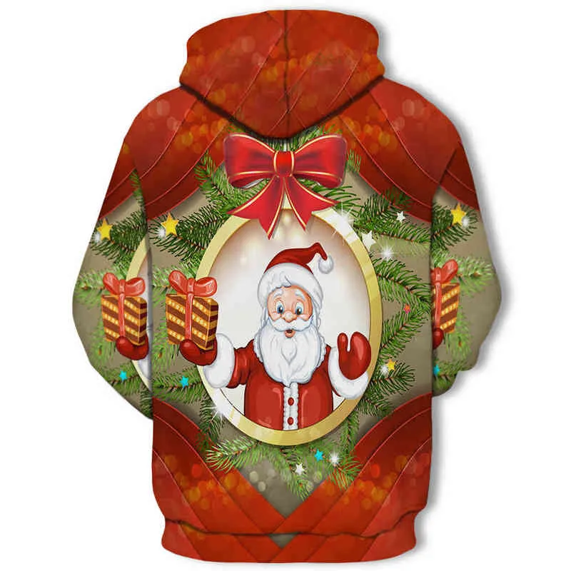Noel 3d Hoodies Çocuklar ve Yetişkin Kapakları Sweatshirts Erkek/Kadınlar Uzun Kollu Sonbahar Kış Sıcak Moda Komik 3d Giysiler L220704