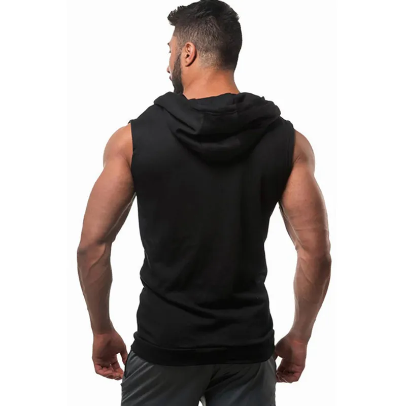 Aankomst katoenen sweatshirts fitness kleding bodybuilding spiertraining tanktop mannen mouwloos sport shirt casual hoodie d220618