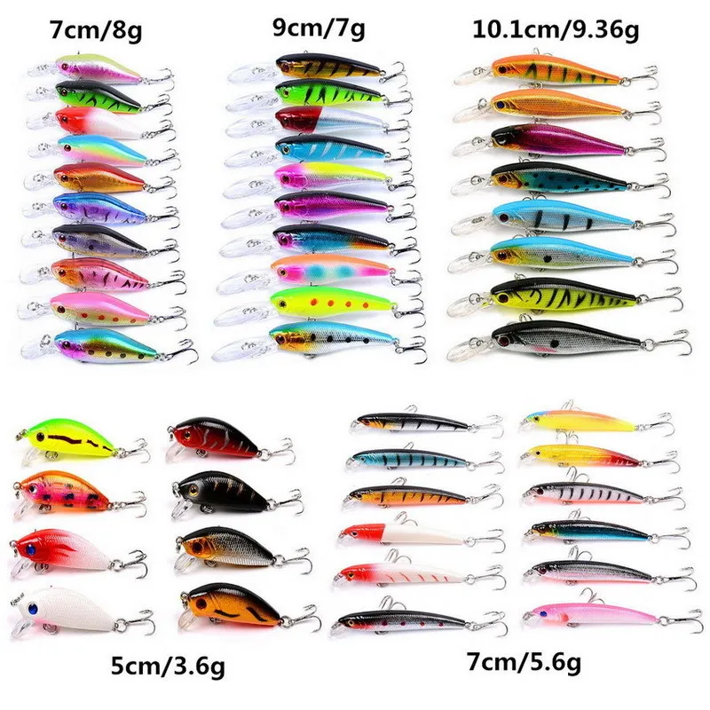 Смешанные наборы рыболовных приманок Crankbait Minnow Popper VIB Soft Lure Bass Baits wobbler Set Реалистичные поддельные рыболовные приманки Снасти 220702