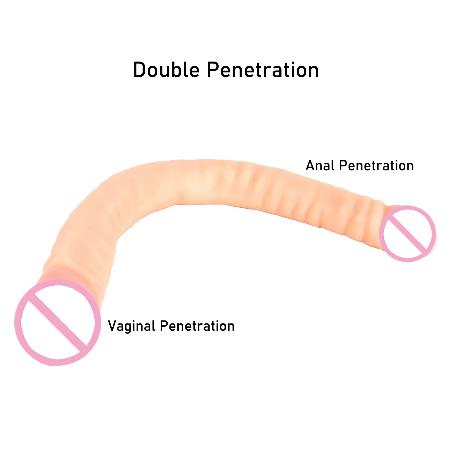 18,5 tum överlängd dubbel dildos mjuk rubrik Penis realistisk fallos penetration vagina och anus sexiga leksaker kuk