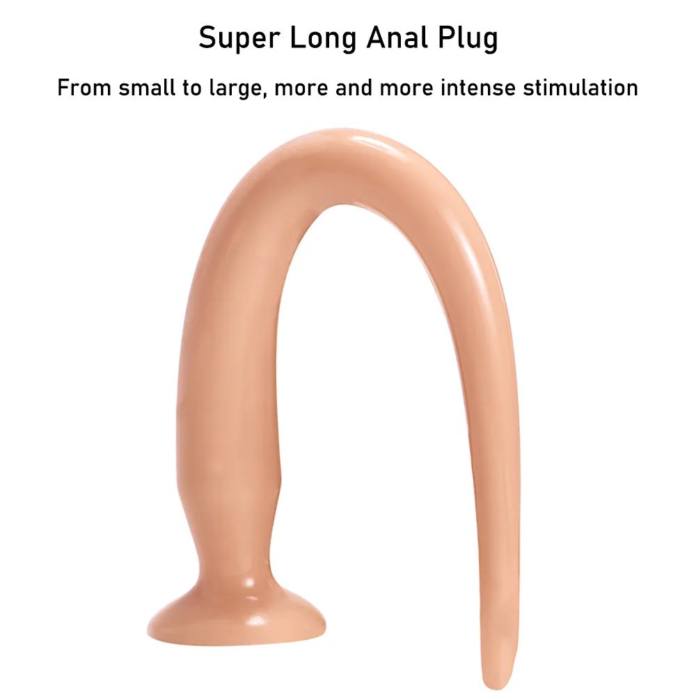 Overlength Anal Plug Dildos Sexiga produkter Mjuka dilatorleksaker för stimulering av vagina och anus frisk lång rumpa