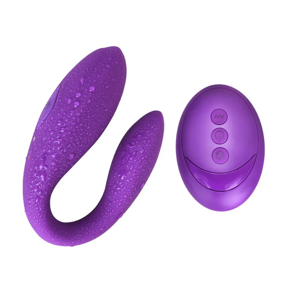 Vibratore wireless Giochi adulti coppie Dildo ricaricabile USB G Spot Stimolatore in silicone Vibratori a doppia U Donne giocattolo sexy