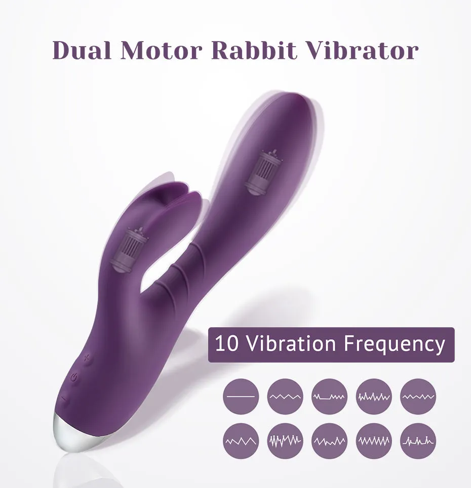 Tavşan vibratör klitoris Yetişkin çiftler için seksi oyuncak kadınlar G-spot uyarıcı 10 mod yapay penis su geçirmez tavşan titreşim