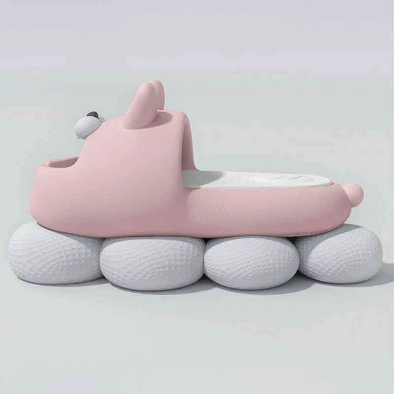 2022 여름 여자 귀여운 토끼 슬리퍼 커플 두꺼운 바닥 홈 목욕 홈 슬리퍼 실내 가정 상어 슬라이드 플립 플롭 T220728