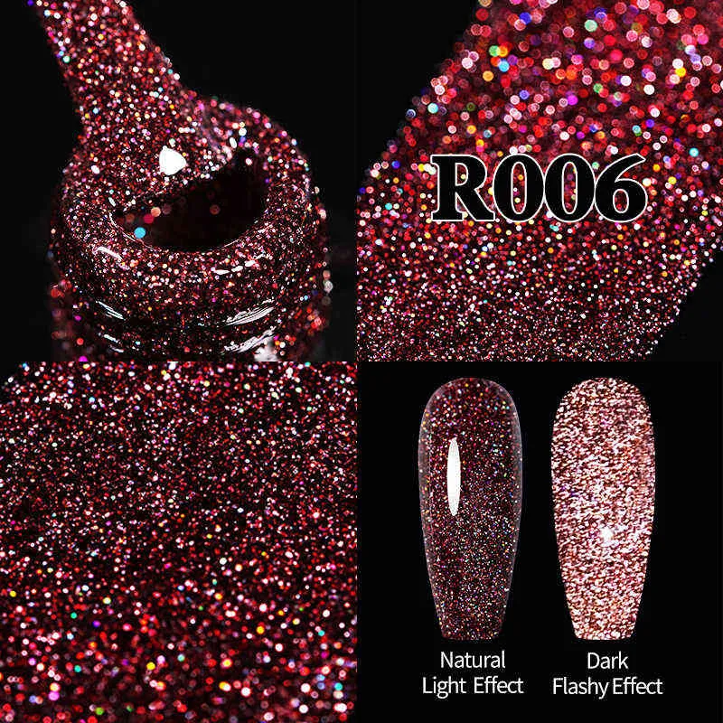 Żel do paznokci Toy Glitter Odblaskowe Polski Boże Narodzenie Czerwony Różowy UV LED Lakier Soak Off Dla Manicure 0328