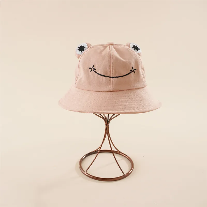 Parentkid Cartoon Frog Bucket Panama Fishing Cap Cute Froggy Hat Femme Bob Chapeau Outdoor Sunscreen Fisherman Gorros 220629